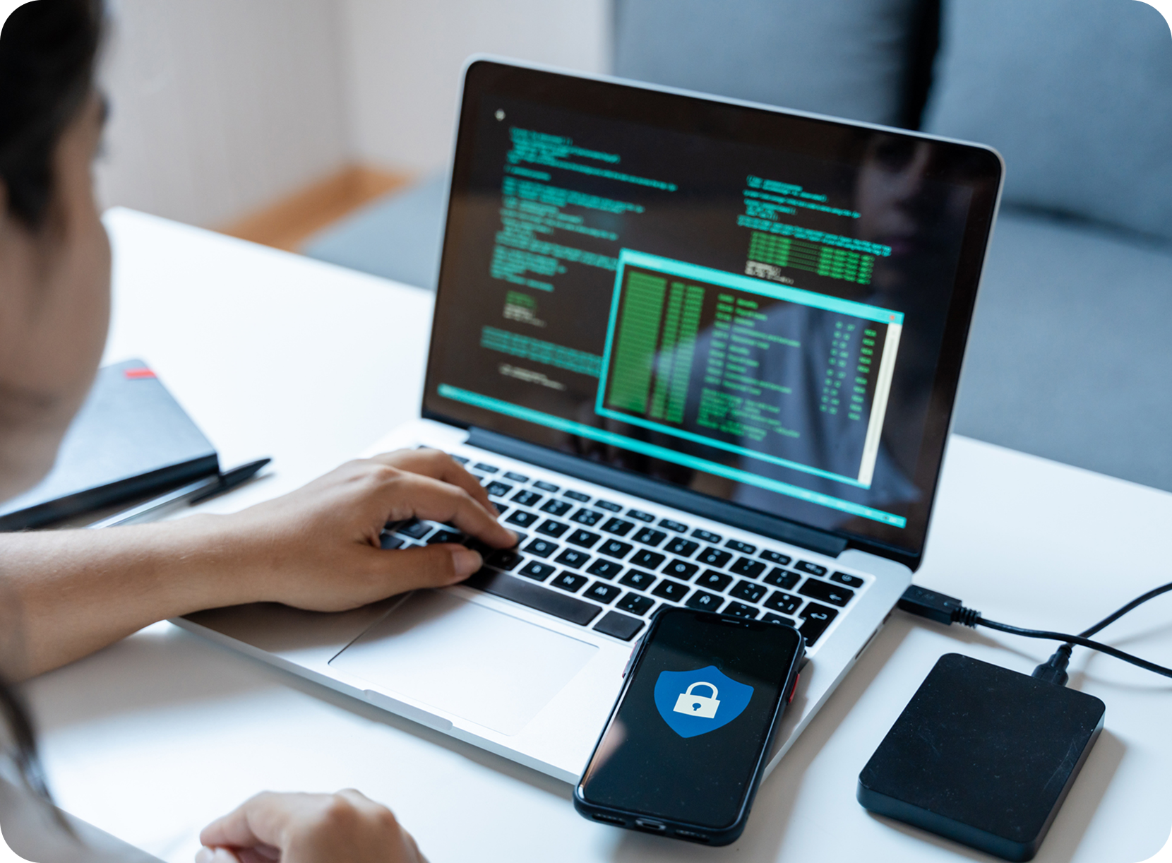 Programmer working with secure data